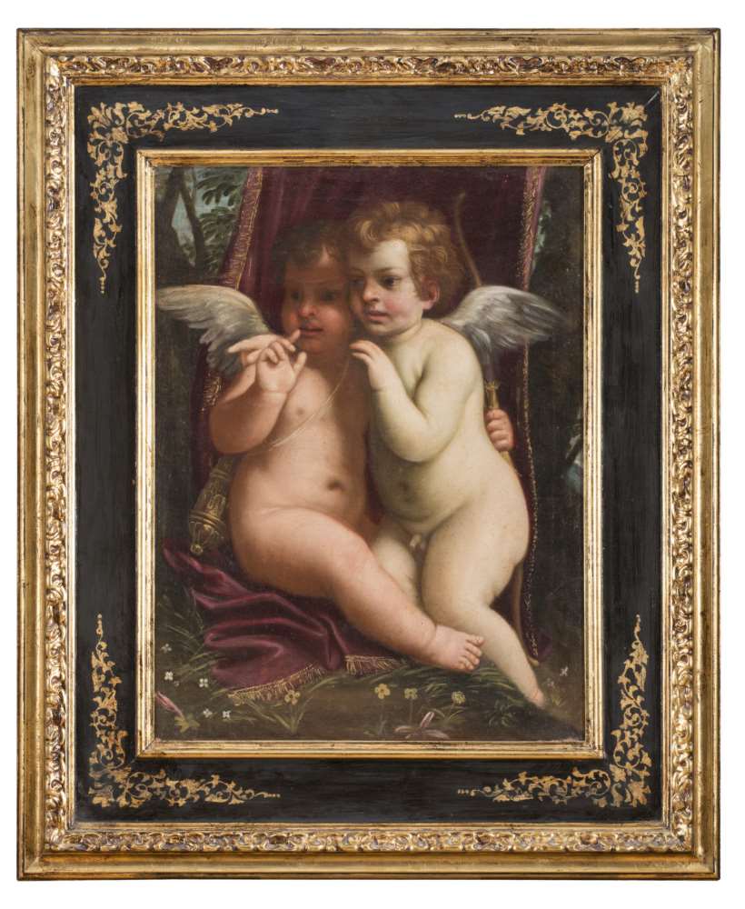 ROMAN PAINTER, 17TH CENTURY EROS WITH PUTTO