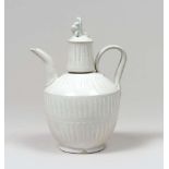 A CHINESE WHITE ENAMEL CERAMIC PITCHER, 14TH-15TH CENTURY Measures cm. 24 x 27. Good condition.