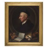 LOMBARD PAINTER, 18TH CENTURY PLAYWRIGHT'S PORTRAIT Oil on canvas, cm. 76 x 64 Gilded frame