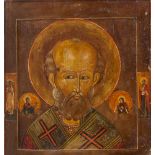 RUSSIAN SCHOOL, 19TH CENTURY SAINT NICHOLAS FROM MYRA Temper on panel, cm. 40 x 38,5 SCUOLA RUSSA,