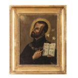 ITALIAN PAINTER, 18TH CENTURY ST. GAETANO FROM THIENE Oil on slate cm. 20 x 15 CONDITION Small