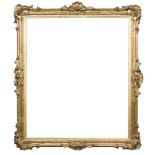 A BIG GILDED WOOD FRAME, PROBABLY VENICE, 18TH CENTURY carved to roccailles and curls. Inner measure