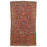 MALAYER CARPET, LATE 19TH CENTURY with sketch to herati with roses, palmette and rhombuses, in the