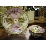PORCELAIN DISH AND SMALL CHEST , PROBABLY PARIS EARLY 20TH CENTURY to pink enamel, polychrome and