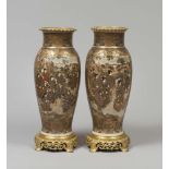 A PAIR OF JAPANESE CERAMIC VASES, END 19TH CENTURY Total measures cm. 51 x 19. Good condition.