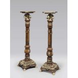 A BEAUTIFUL PAIR OF COLUMNS, PROBABLY FRANCE, NAPOLEON III PERIOD pear wood and elm wood, finished