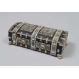 AN EBONY AND IVORY BOX, INDIA 20TH CENTURY Measures cm. 8 x 22 x 10. Defects. COFANETTO IN EBANO E