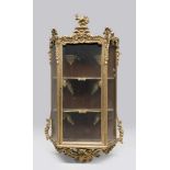 A RARE HANGING SHOWCASE, PROBABLY VENICE 18TH CENTURY entirely in gilded wood and carved to