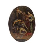 NORTHERN ITALY PAINTER, LATE 17TH CENTURY THE BAPTIST'S DECAPITATION Oil on oval canvas, cm. 75 x 56