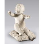 ITALIAN SCULPTOR, 19TH CENTURY SAT CHILD Sculpture in white marble, cm. 60 x 47 x 50 Fingers of