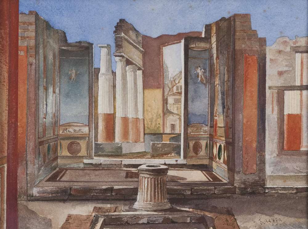 GIUSEPPE LAEZZA (Naples 1835 ca. - 1905) POMPEIAN HOUSE