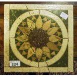 MOSAIC TILE, 20TH CENTURY composed by ancient marbles. Measures cm. 26 x 26. MATTONELLA A MOSAICO,