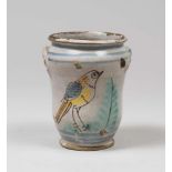 MAJOLIC VASE, SOUTH ITALY 19TH CENTURY to enamel cream with decorum to formka of birds in
