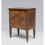 SATINWOOD SIDE TABLE, CENTRAL ITALY LATE 18TH CENTURY with inlays to leaves and edgings in wood of