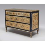 A BEAUTIFUL LACQUERED WOOD CHEST OF DRAWERS, LATE 18TH CENTURY with false green and yellow marble