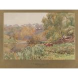 HENRY C. JARVIS (England 1867 - 1955) LANDSCAPE LANDSCAPE WITH LAKE IS HERDS A pair of water-