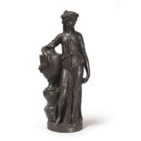 EUROPEAN SCULPTOR, LATE 19TH CENTURY ALLEGORY OF THE SPRING Sculpture in burnished bronze, cm. 46