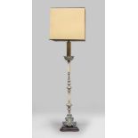 SILVERED METAL FLOOR-LAMP, LATE 19TH CENTURY of taste Luigi XV, entirely hurled to adorned