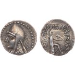 ANCIENT COINS, KINGS OF PARTHIA, Parthian Kingdom. Mithradates I (164-132 BC). Silver Drachm, 3.92g,