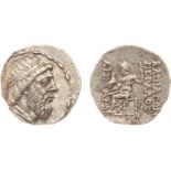 ANCIENT COINS, KINGS OF PARTHIA, Parthian Kingdom. Mithradates I (164-132 BC). Silver Drachm, 3.56g,