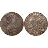 RUSSIAN COINS AND MEDALS, Peter I, 1689-1725, Poltina 1712. Moscow, Red mint. Novodel. Bit H1001 (