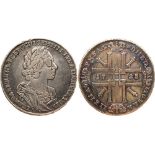 RUSSIAN COINS AND MEDALS, Peter I, 1689-1725, Rouble 1725 OK. Moscow, Red mint. ‘Seaman’ type. 27.68