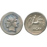 THE COLLECTION OF A CLASSICIST, ANCIENT COINS, Republic (c.225-214 BC), Silver Quadrigatus Didrachm,