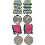 MILITARY MEDALS, Campaign Medals & Groups, A Crimean Wars Pair, 1854-1856, Crimea, 3 clasps,