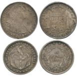 WORLD COINS, Peru, Charles IV (1748-1788-1808), Silver 8-Reales, 1805, Lima Mint, JP; Colombia,