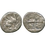 ANCIENT GREEK COINS, Ionia, Teos (c.478-459 BC), Silver Stater, griffin seated right, raising left