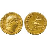 THE ALFRED FRANKLIN COLLECTION OF ANCIENT COINS, ROMAN GOLD, Nero (AD 54-68), Gold Aureus, struck AD