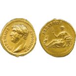 THE ALFRED FRANKLIN COLLECTION OF ANCIENT COINS, ROMAN GOLD, Hadrian (AD 117-138), Gold Aureus,