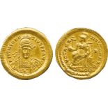 THE ALFRED FRANKLIN COLLECTION OF ANCIENT COINS, ROMAN GOLD, Theodosius II (AD 402-450), Gold