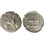 ANCIENT GREEK COINS, Ionia, Teos (c.478-459 BC), Silver Stater, T-HI-O-N, griffin seated right, a