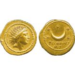 THE ALFRED FRANKLIN COLLECTION OF ANCIENT COINS, ROMAN GOLD, P. Clodius Turrinus (42 BC), Gold
