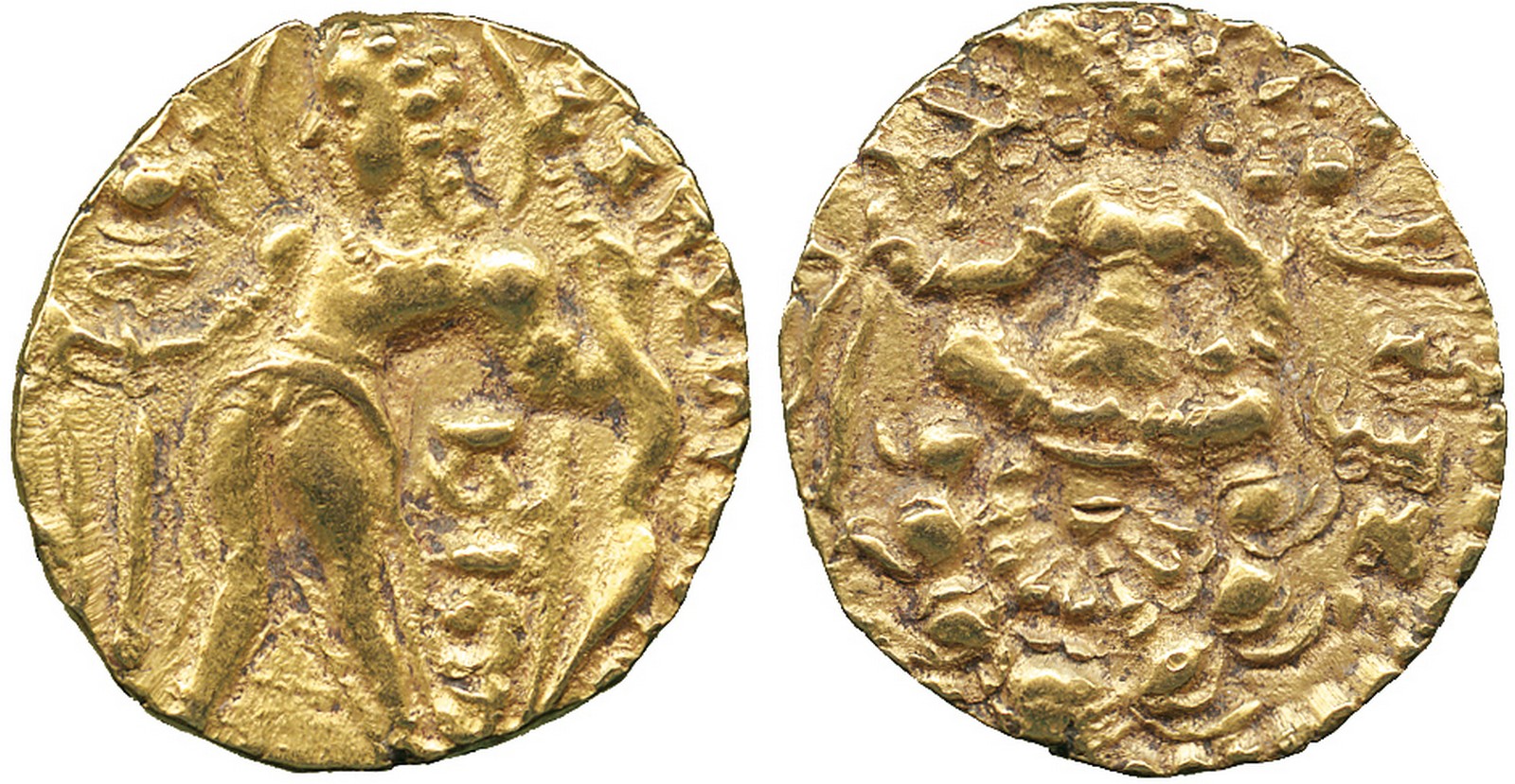 WORLD COINS, India, Gupta Empire, Chandragupta II (380-414 AD), Gold Dinar, archer type, Chandra