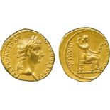 THE ALFRED FRANKLIN COLLECTION OF ANCIENT COINS, ROMAN GOLD, Tiberius (AD 14-37), Gold Aureus,