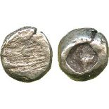 ANCIENT GREEK COINS, Ionia (c.670 BC), Electrum 1/24-Stater, striated surface, rev incuse punch, 0.