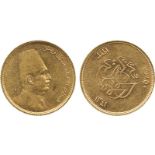 WORLD COINS, Egypt, Fuad, Gold 50-Piastres, 1923 / AH 1341, bust right, rev cypher (Fr 29; KM