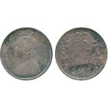 WORLD COINS, India, British India, Victoria, Restrike Silver Proof Rupee, 1862, no v or crescent