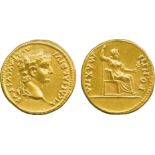 THE ALFRED FRANKLIN COLLECTION OF ANCIENT COINS, ROMAN GOLD, Tiberius (AD 14-37), Gold Aureus,