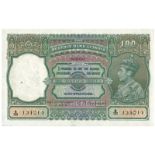 BANKNOTES, 紙鈔, INDIA, 印度, Reserve Bank of India: 100-Rupees (12), ND (c.1944), Bombay, consecutive