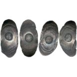 COINS. 錢幣, CHINA - SYCEES, 中國 - 元寶, Qing Dynasty 清朝: Silver Tael Sycee (4), stamped “福”, “祿”, “壽”