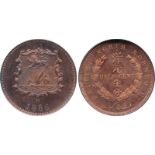 COINS. 錢幣, MALAYSIA - BRITISH NORTH BORNEO, 馬來西亞 - 英國北婆羅門, Victoria: Bronze ½-Cent, 1886H (Pr 30; KM