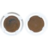 COINS. 錢幣, MALAYSIA - STRAITS SETTLEMENTS, 馬來西亞 - 海峽殖民地, Victoria: Bronze ½-Cent, 1883 (Pr 201; KM