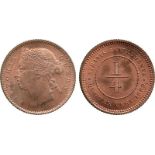 COINS. 錢幣, MALAYSIA - STRAITS SETTLEMENTS, 馬來西亞 - 海峽殖民地, Victoria: Bronze ¼-Cent, 1889 (Pr 217; KM