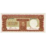 BANKNOTES, 紙鈔, AUSTRALIA, 澳洲, Commonwealth of Australia: £10, ND (1934-39), black serial no.V2