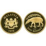 COINS. 錢幣, Malaysia 馬來西亞: Gold Proof 500-Ringit, 1976, issued by the Bank Negara Malaysia, in case