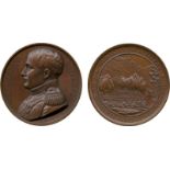 COMMEMORATIVE MEDALS, WORLD MEDALS, France, Napoleon, Death on St Helena and Memorial, Copper Medal,