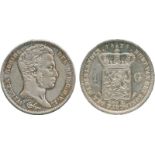 WORLD COINS, Netherlands, Willem I, Silver Gulden, 1824, Utrecht, head right, rev crowned arms (